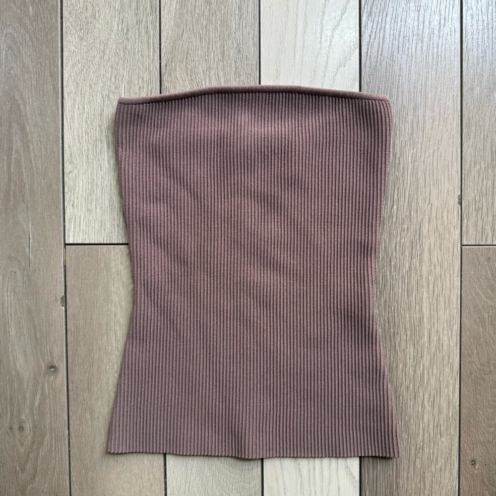 Babaton Sculpt Knit Tube Top in Mauve